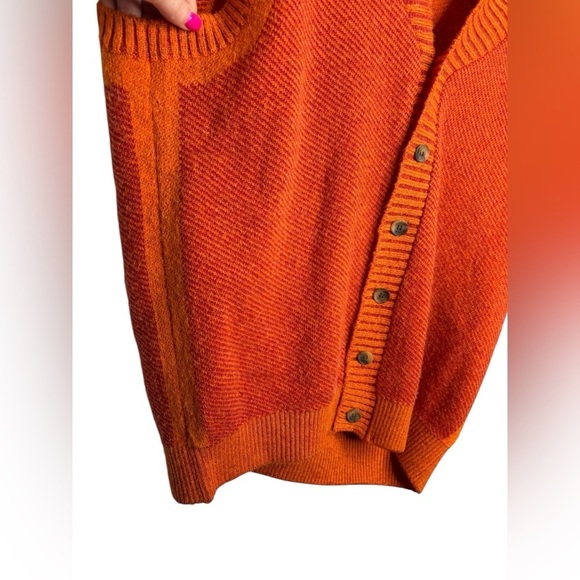Louis Castel Golf Preppy Wool Blend Sweater Vest Size 110-XXL Orange Red Striped - Picture 7 of 12